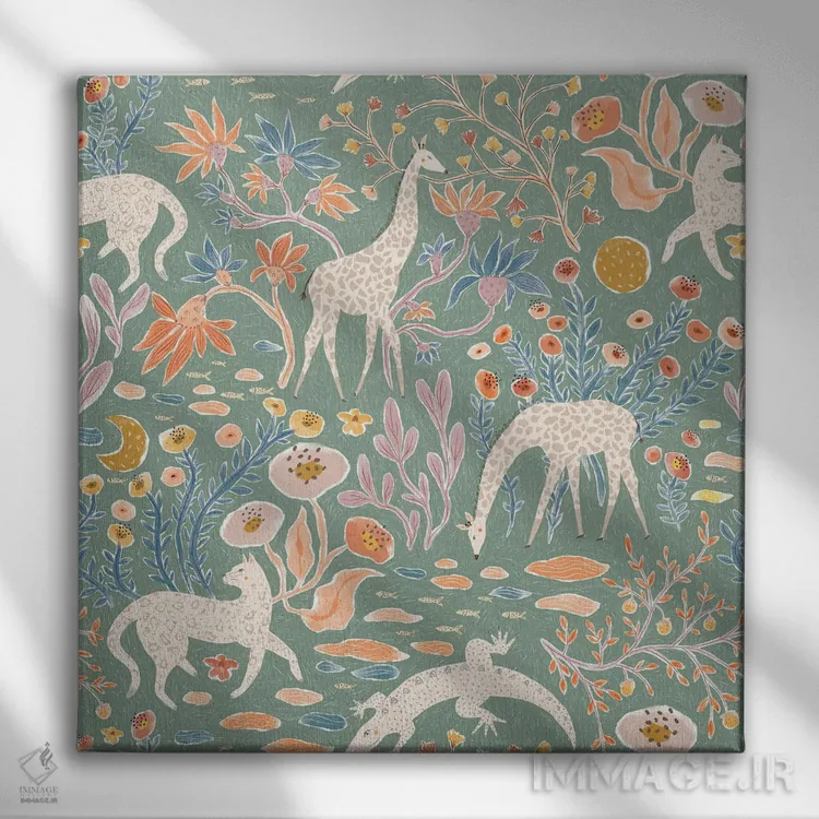 تابلو دکوراتیو خردمند جانوران اثر جیل لابینیک - نمای روبهرو روی دیوار