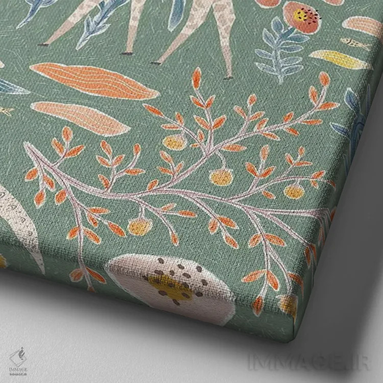 تابلو دکوراتیو خردمند جانوران اثر جیل لابینیک - نمای نزدیک بافت بوم