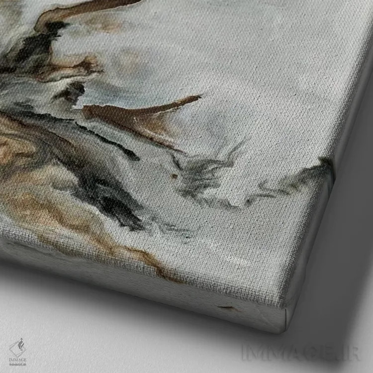 تابلو انتزاعی همراه من اثر کوری لاول - نمای نزدیک بافت بوم