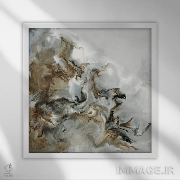 تابلو انتزاعی همراه من اثر کوری لاول - نمای قابدار سفید
