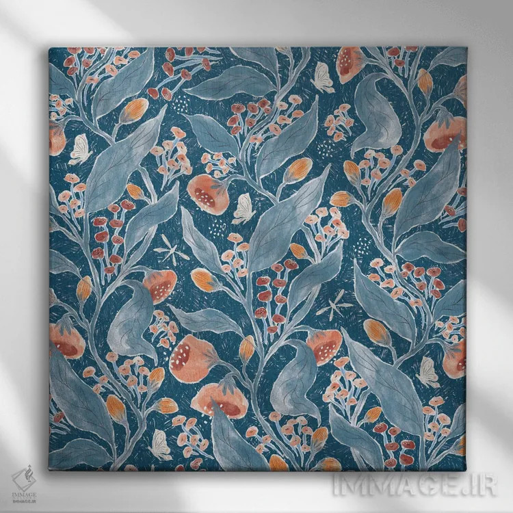 تابلو دکوراتیو باغ رز آبی اثر جیل لابینیک - نمای روبهرو روی دیوار