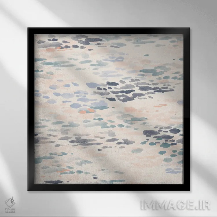 تابلو انتزاعی درخشش صورتی اثر جیل لابینیک - نمای قابدار مشکی