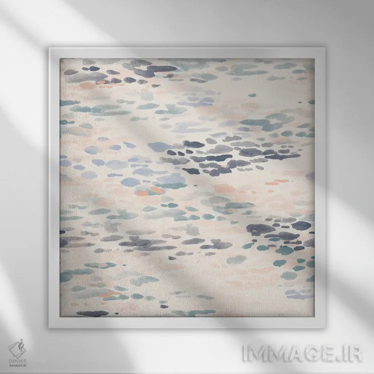تابلو انتزاعی درخشش صورتی اثر جیل لابینیک - نمای قابدار سفید