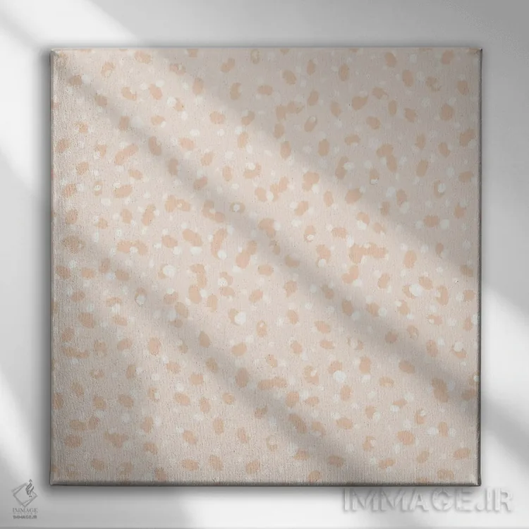 تابلو دکوراتیو نقاط ساده هلویی اثر جیل لابینیک - نمای روبهرو روی دیوار