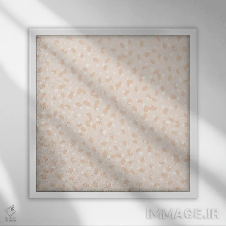 تابلو دکوراتیو نقاط ساده هلویی اثر جیل لابینیک - نمای قابدار سفید