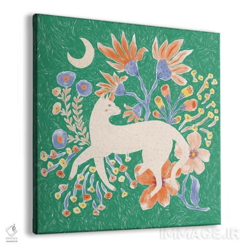 تابلو دکوراتیو گربه گلدار اثر جیل لابینیک - نمای پرسپکتیو محصول