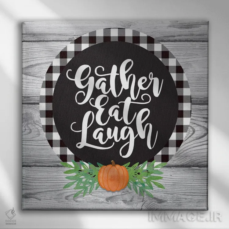 تابلو دکوراتیو گردآوری برداشت پاییزی I اثر لیندا برتل - نمای روبهرو روی دیوار