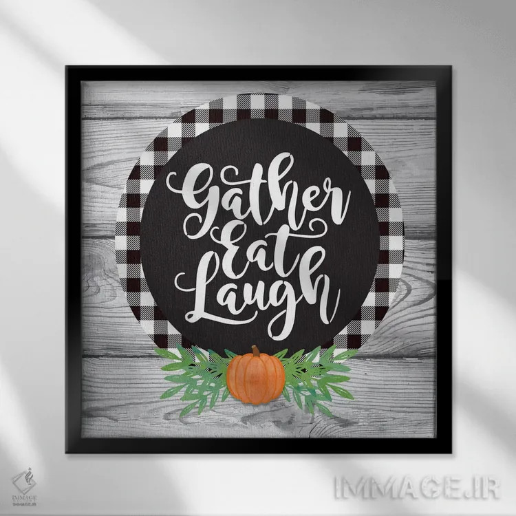 تابلو دکوراتیو گردآوری برداشت پاییزی I اثر لیندا برتل - نمای قابدار مشکی