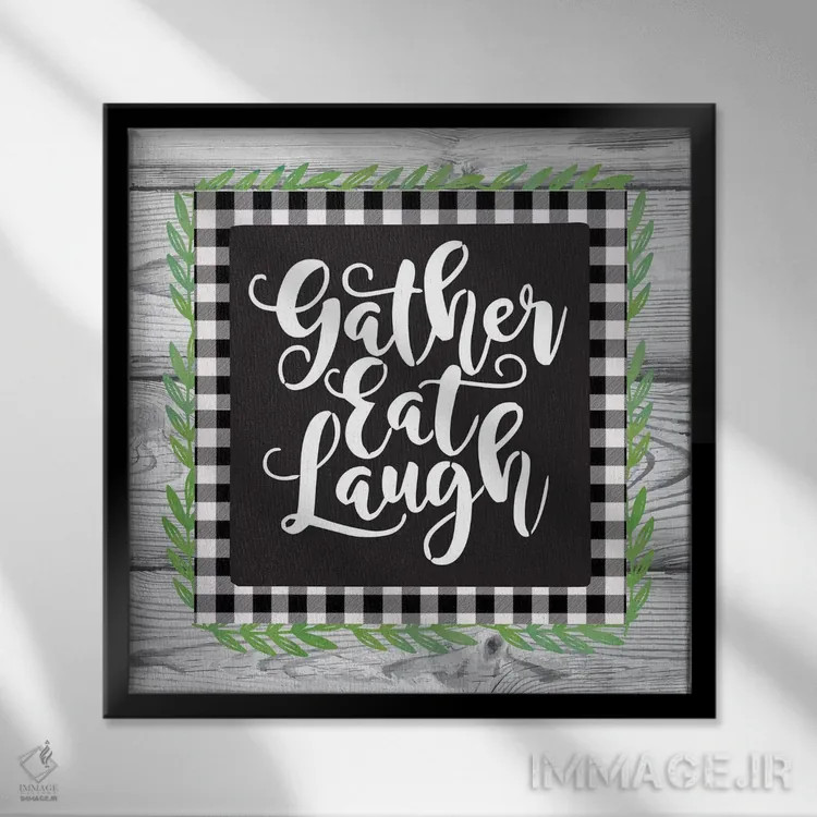 تابلو دکوراتیو گردآوری برداشت پاییزی II اثر لیندا برتل - نمای قابدار مشکی