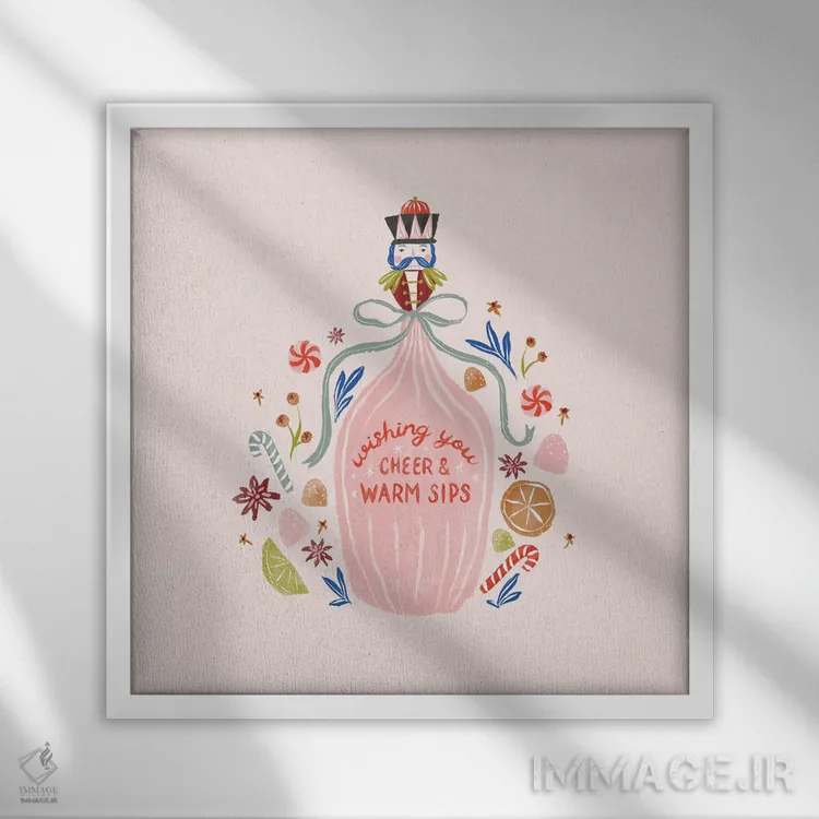 تابلو دکوراتیو جرعه های گرم اثر جیل لابینیک - نمای قابدار سفید