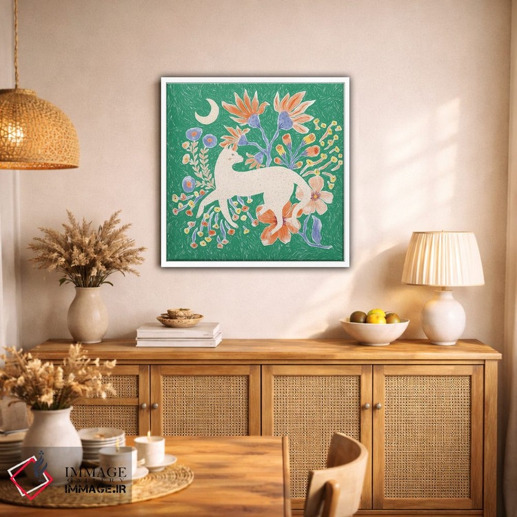 تابلو دکوراتیو گربه گلدار اثر جیل لابینیک - D1W