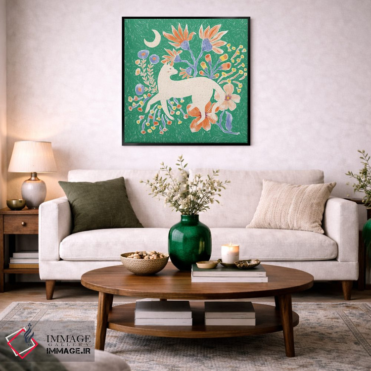 تابلو دکوراتیو گربه گلدار اثر جیل لابینیک - D4B