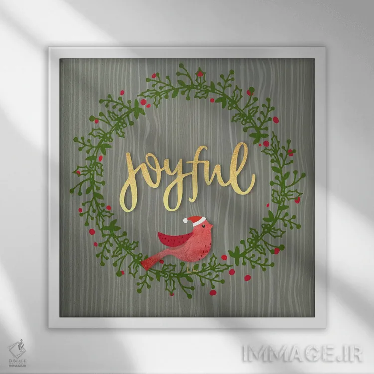 تابلو دکوراتیو شاد اثر لیندا برتل - نمای قابدار سفید