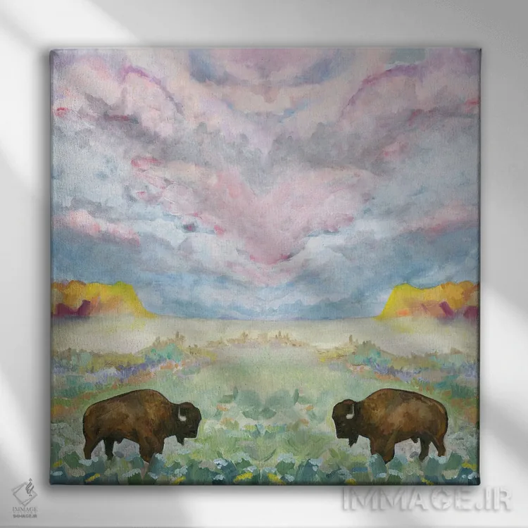 تابلو دکوراتیو روح دوقلو اثر لیزا باترز - نمای روبهرو روی دیوار