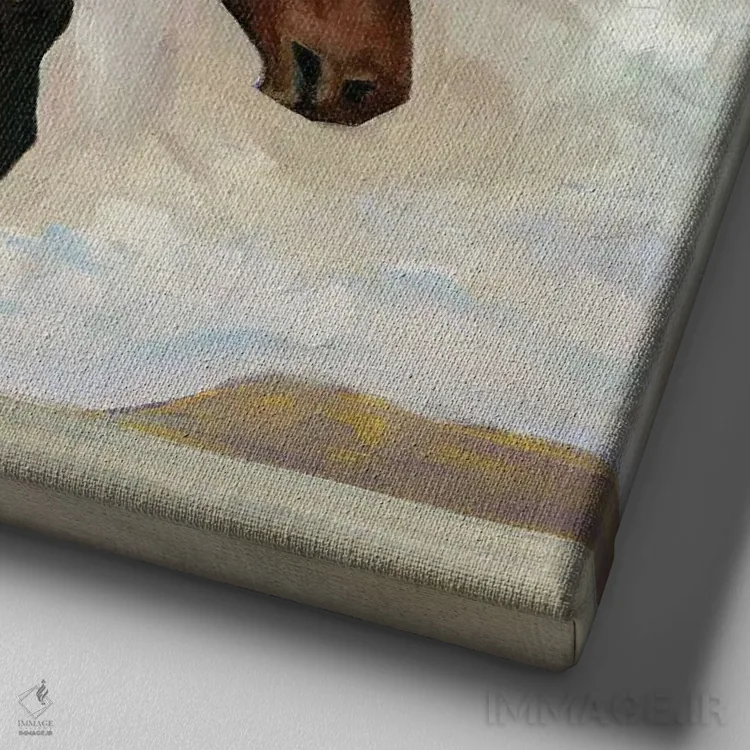 تابلو دکوراتیو والامقام و نیرومند اثر لیزا باترز - نمای نزدیک بافت بوم