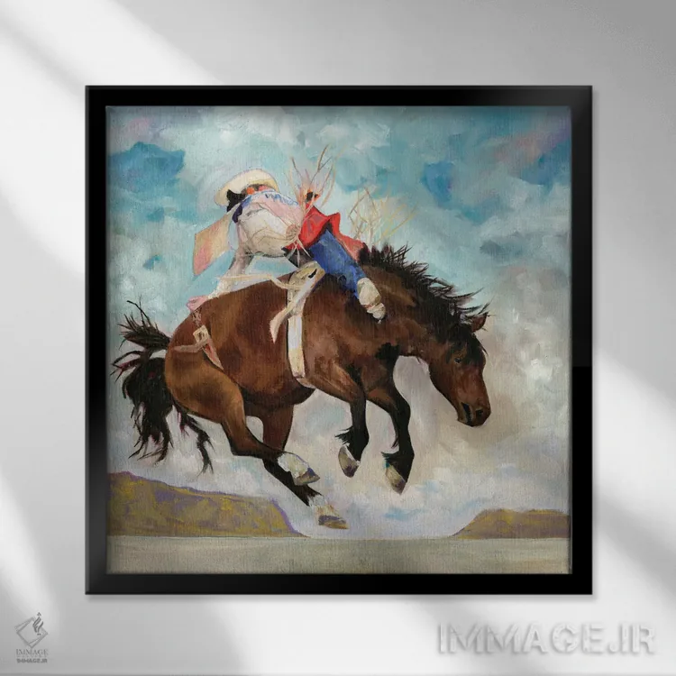 تابلو دکوراتیو والامقام و نیرومند اثر لیزا باترز - نمای قابدار مشکی