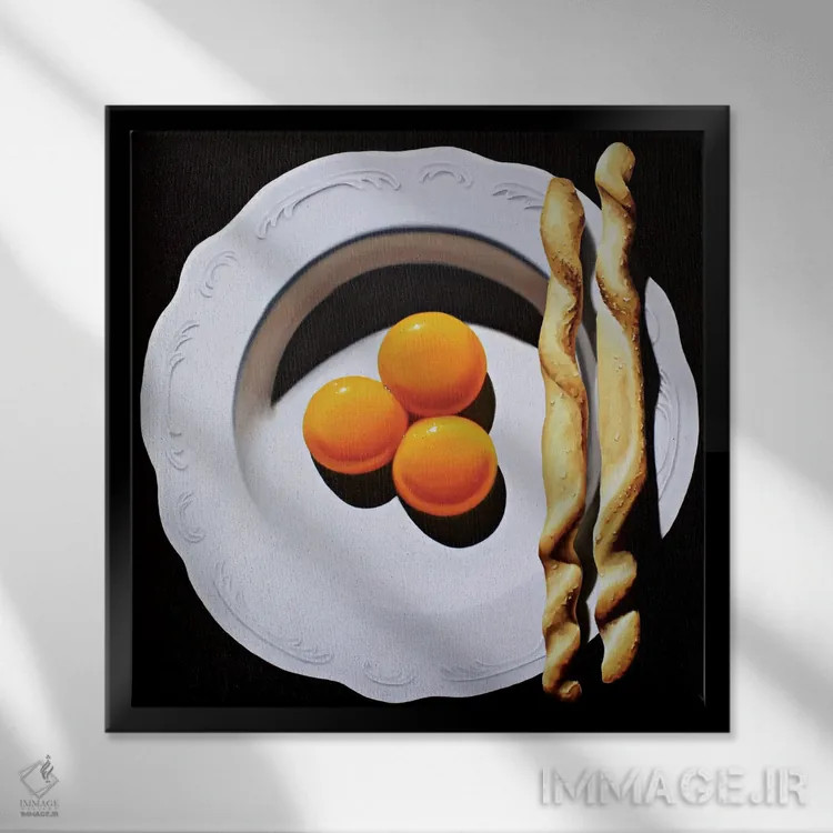 تابلو دکوراتیو گل زمستانی اثر لوسیا برگامینی - نمای قابدار مشکی