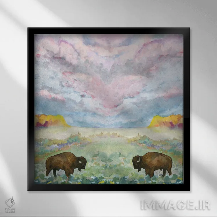 تابلو دکوراتیو روح دوقلو اثر لیزا باترز - نمای قابدار مشکی