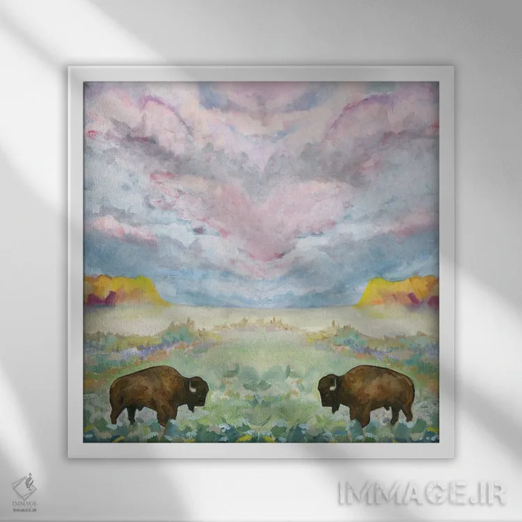 تابلو دکوراتیو روح دوقلو اثر لیزا باترز - نمای قابدار سفید