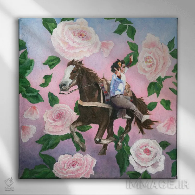 تابلو دکوراتیو روزی اثر لیزا باترز - نمای روبهرو روی دیوار