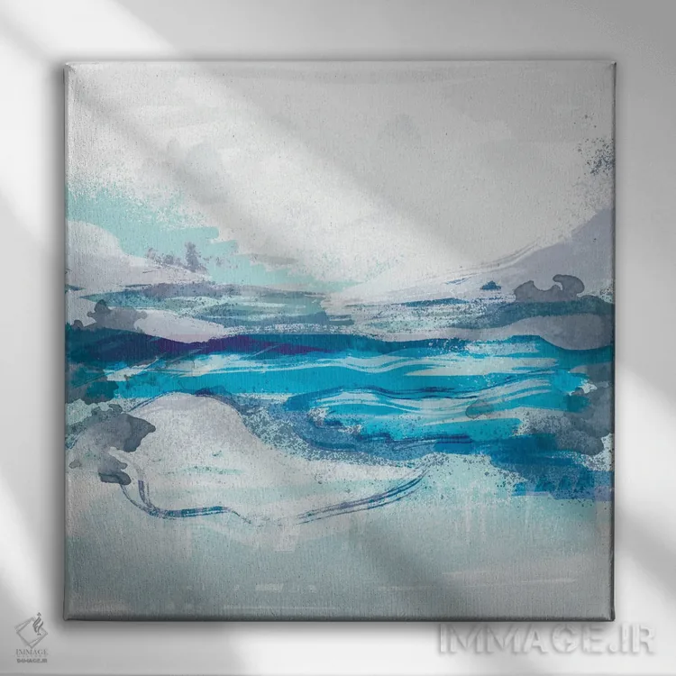 تابلو انتزاعی ساحلی I اثر لولا بیژو و کمپانی - نمای روبهرو روی دیوار