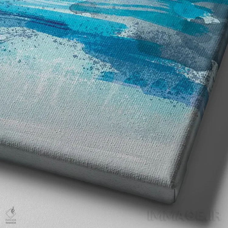 تابلو انتزاعی ساحلی I اثر لولا بیژو و کمپانی - نمای نزدیک بافت بوم