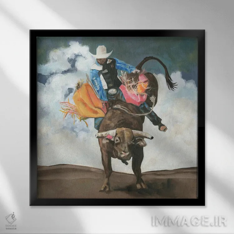 تابلو دکوراتیو آسمان پرسکات اثر لیزا باترز - نمای قابدار مشکی