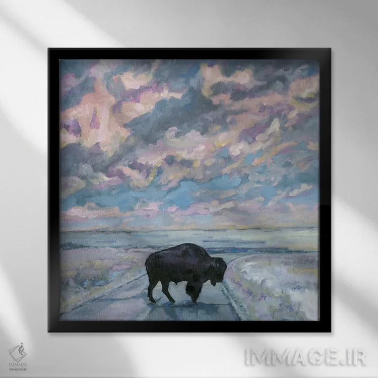 تابلو دکوراتیو یکی اگر از راه زمین اثر لیزا باترز - نمای قابدار مشکی