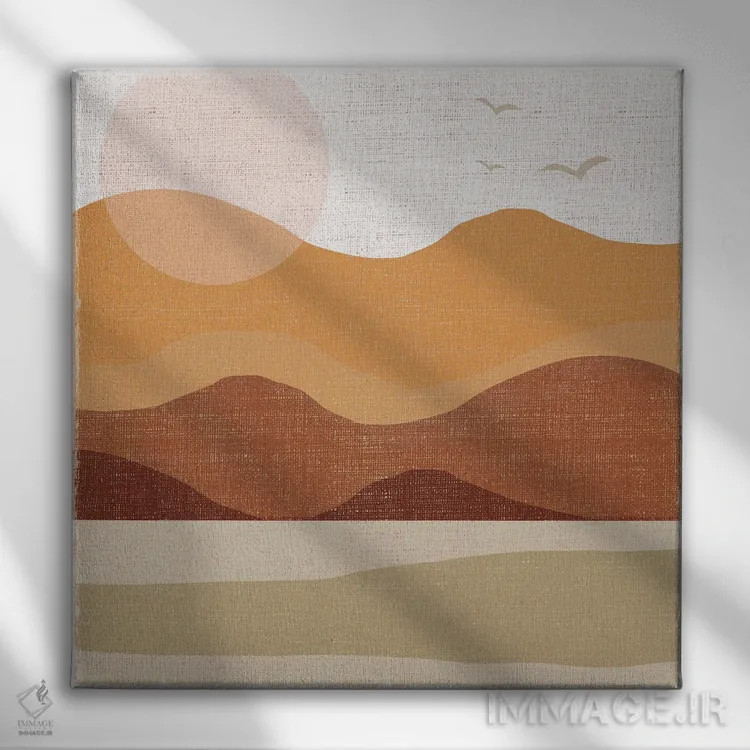 تابلو دکوراتیو دامنه تپه ها اثر لولا بیژو و کمپانی - نمای روبهرو روی دیوار