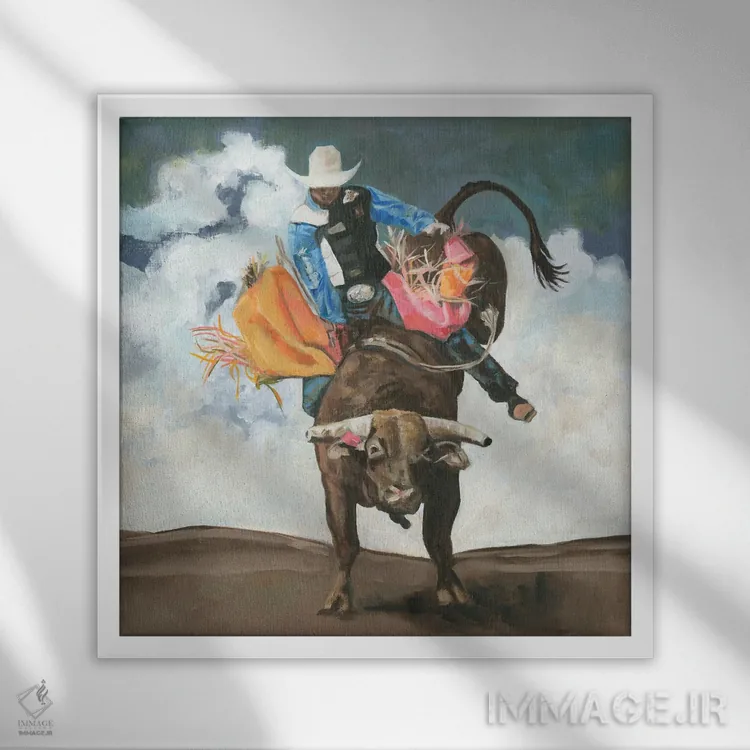 تابلو دکوراتیو آسمان پرسکات اثر لیزا باترز - نمای قابدار سفید