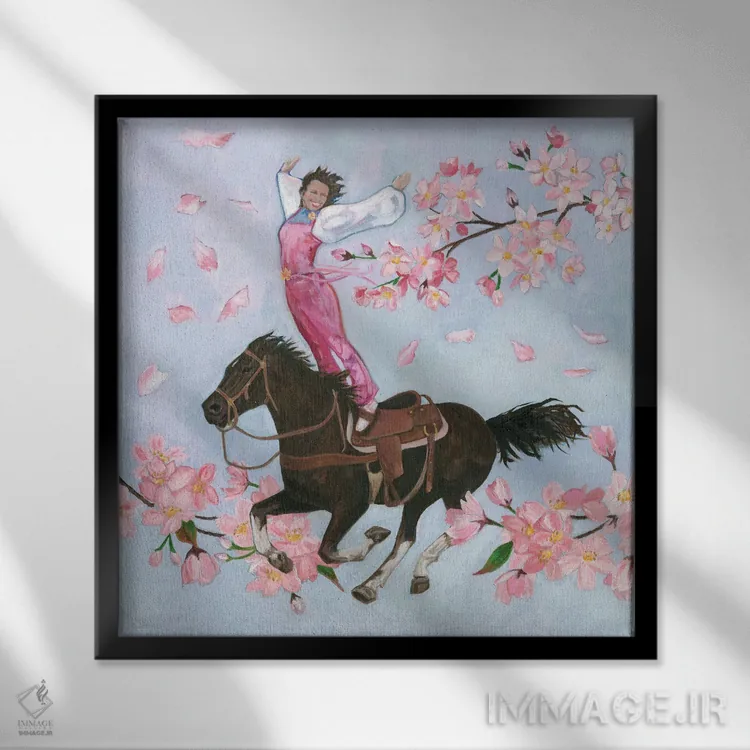 تابلو دکوراتیو گیلاس گیلاس اثر لیزا باترز - نمای قابدار مشکی