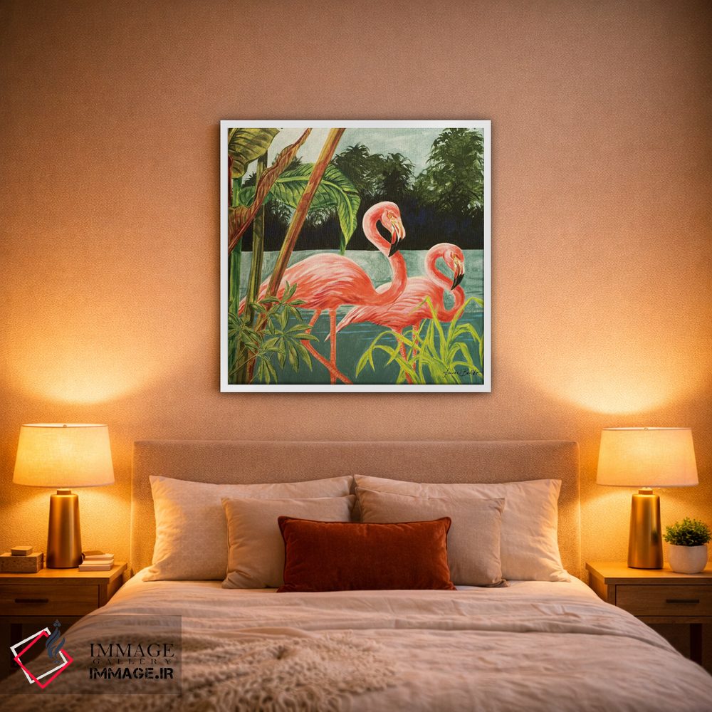 تابلو دکوراتیو فلامینگو گرمسیری II اثر لیندا بالیکو - D1W