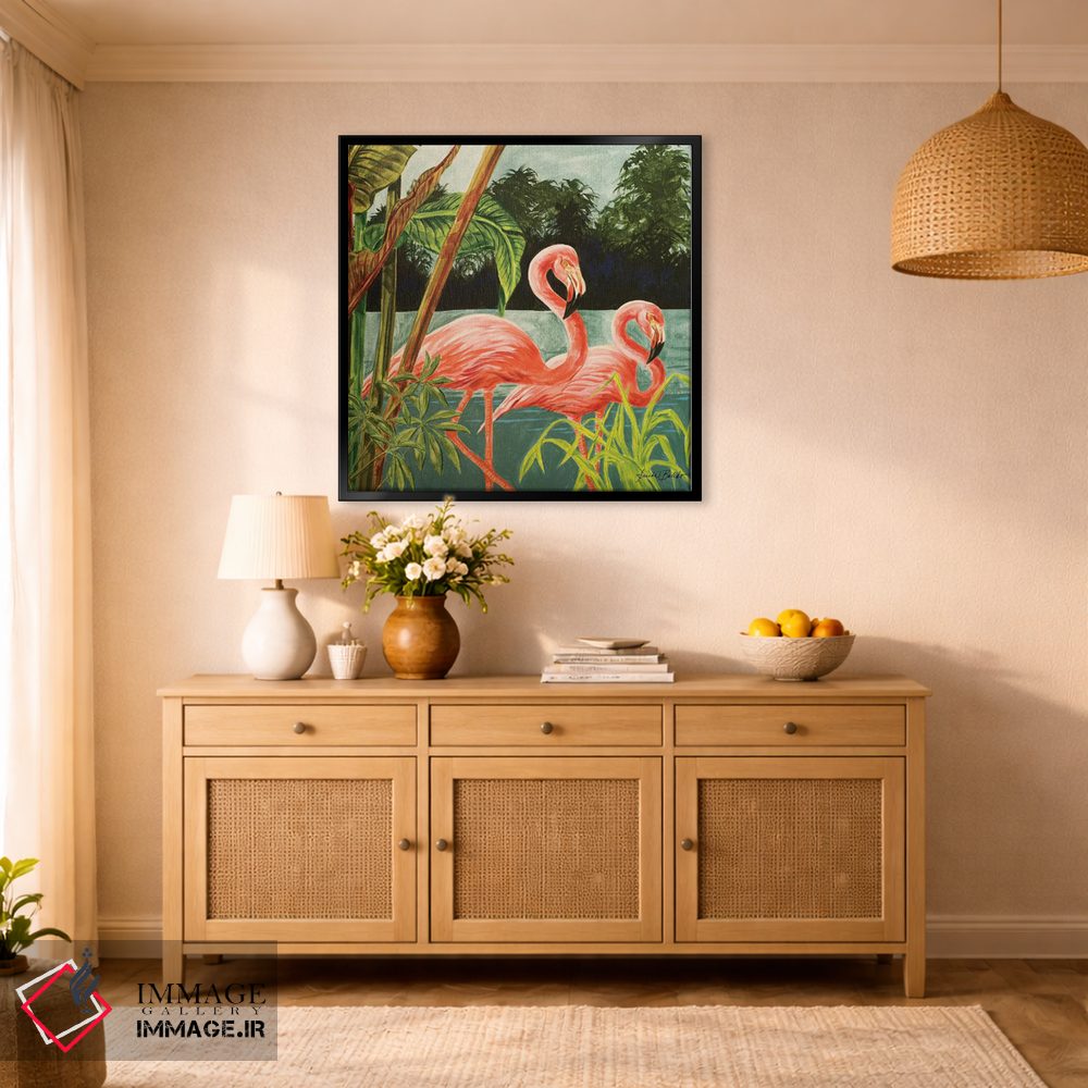 تابلو دکوراتیو فلامینگو گرمسیری II اثر لیندا بالیکو - D2B