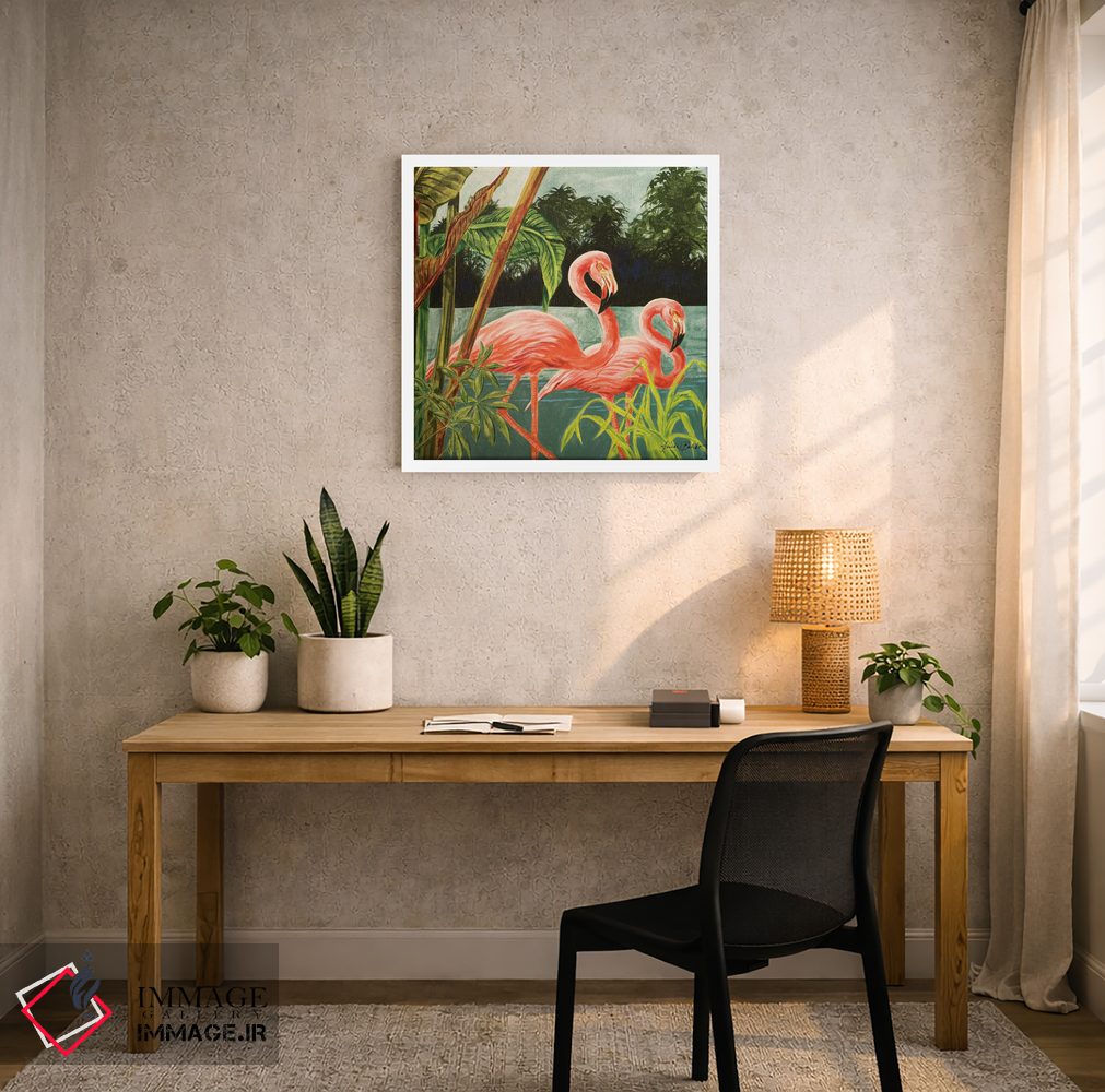 تابلو دکوراتیو فلامینگو گرمسیری II اثر لیندا بالیکو - D4W