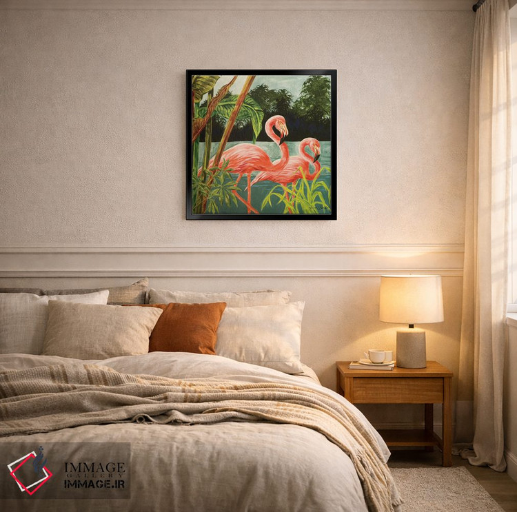 تابلو دکوراتیو فلامینگو گرمسیری II اثر لیندا بالیکو - D5B