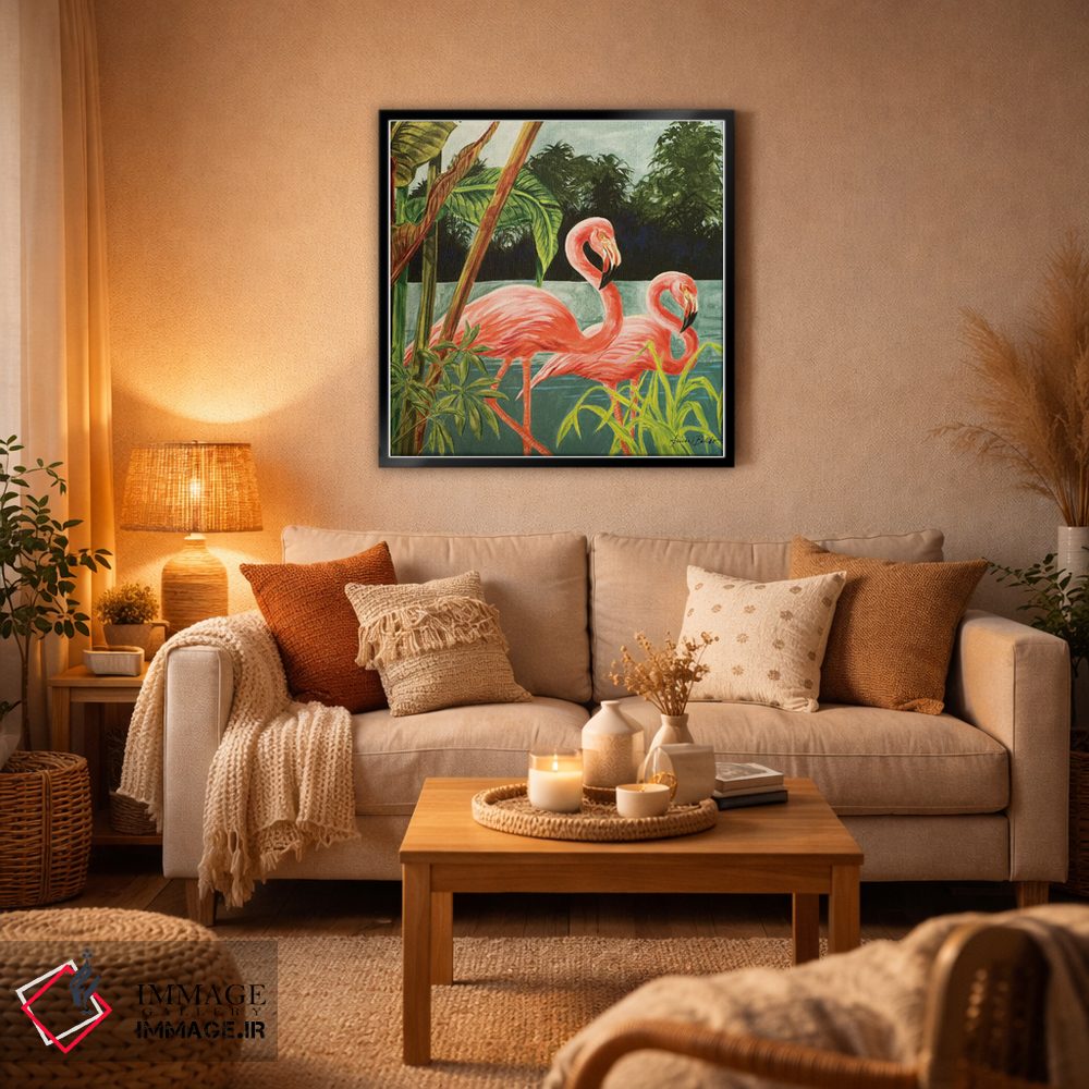 تابلو دکوراتیو فلامینگو گرمسیری II اثر لیندا بالیکو - D6B