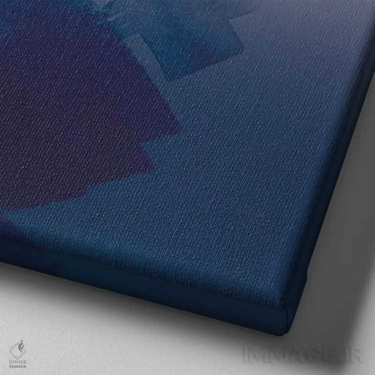 تابلو دکوراتیو شادمانی بر رنگ سرمه ای زیباست اثر لولا بیژو و کمپانی - نمای نزدیک بافت بوم