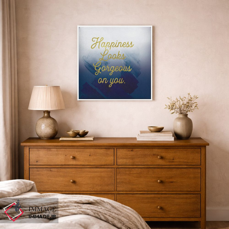 تابلو دکوراتیو شادمانی بر رنگ سرمه ای زیباست اثر لولا بیژو و کمپانی - D1W