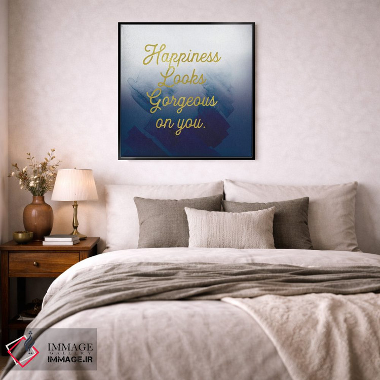 تابلو دکوراتیو شادمانی بر رنگ سرمه ای زیباست اثر لولا بیژو و کمپانی - D4B