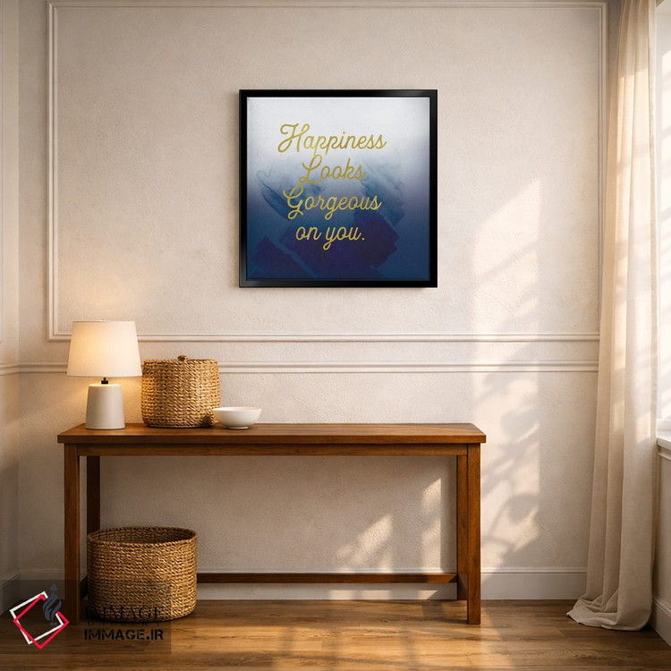 تابلو دکوراتیو شادمانی بر رنگ سرمه ای زیباست اثر لولا بیژو و کمپانی - D6B