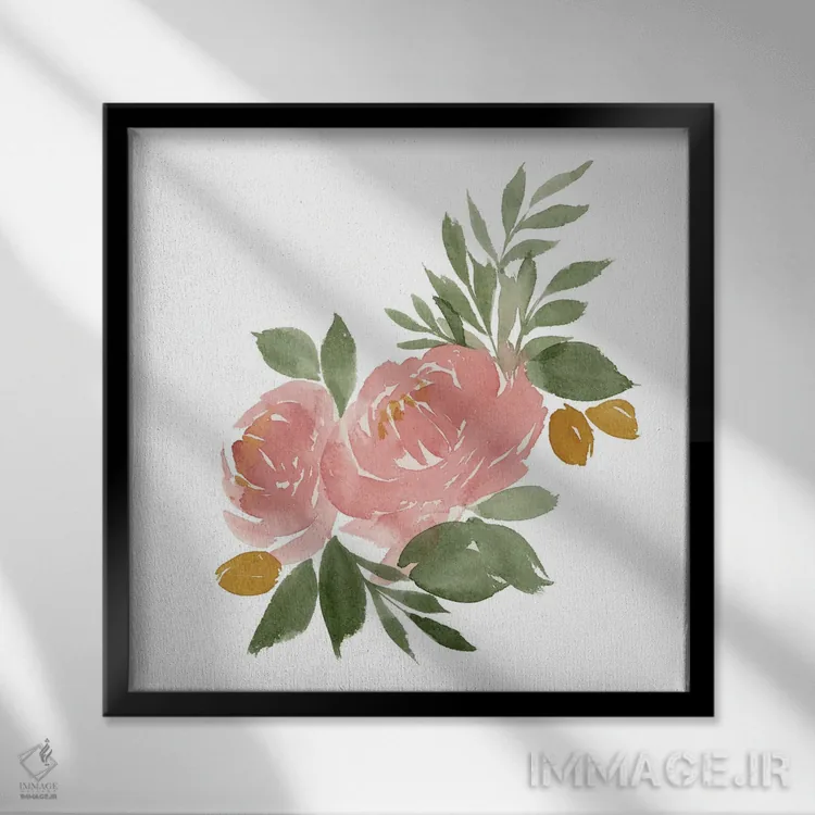 تابلو دکوراتیو اما رز II اثر لوسیل پرایس - نمای قابدار مشکی