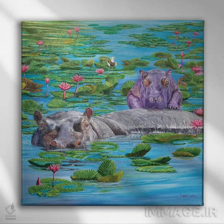 تابلو دکوراتیو لیلی دوست داشتنی اثر لورا کرتین - نمای روبهرو روی دیوار