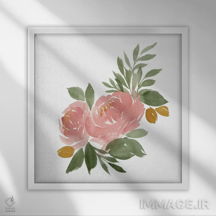 تابلو دکوراتیو اما رز II اثر لوسیل پرایس - نمای قابدار سفید