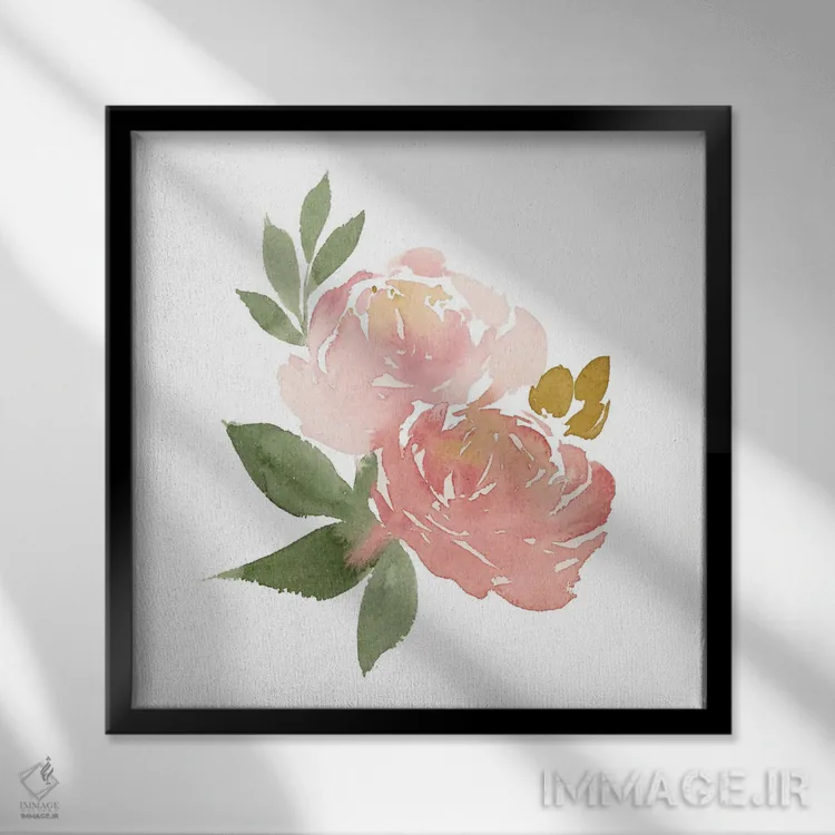 تابلو دکوراتیو اما رز I اثر لوسیل پرایس - نمای قابدار مشکی