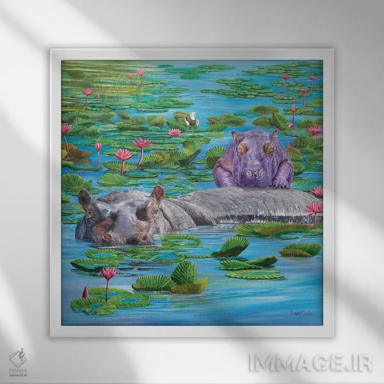 تابلو دکوراتیو لیلی دوست داشتنی اثر لورا کرتین - نمای قابدار سفید