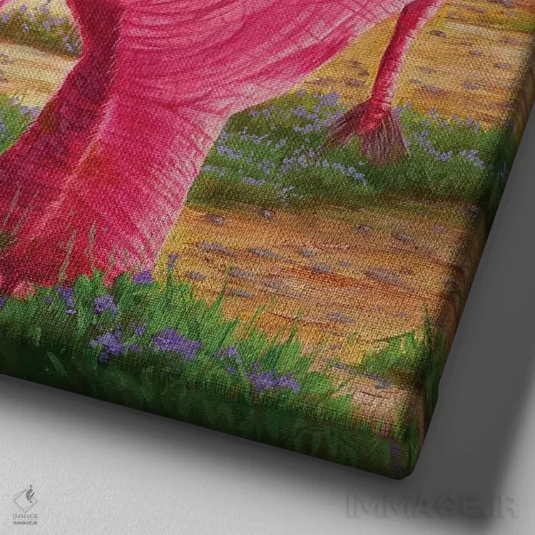 تابلو دکوراتیو کمی کمک از دوستم اثر لورا کرتین - نمای نزدیک بافت بوم