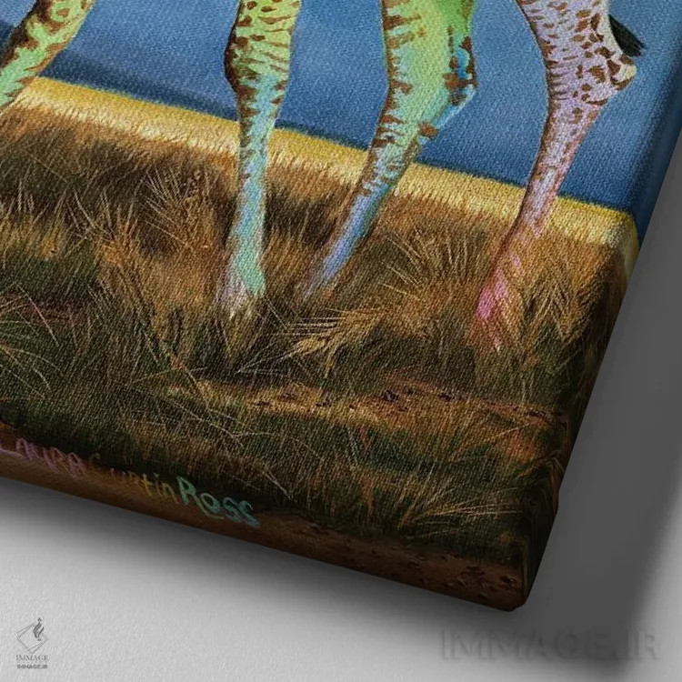 تابلو دکوراتیو رنگ عشق اثر لورا کرتین - نمای نزدیک بافت بوم