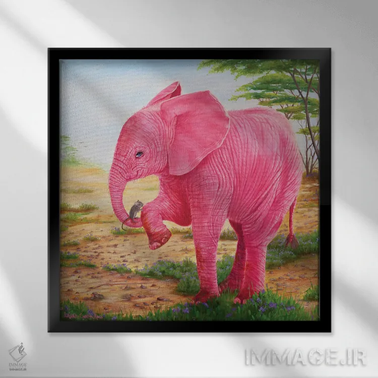 تابلو دکوراتیو کمی کمک از دوستم اثر لورا کرتین - نمای قابدار مشکی