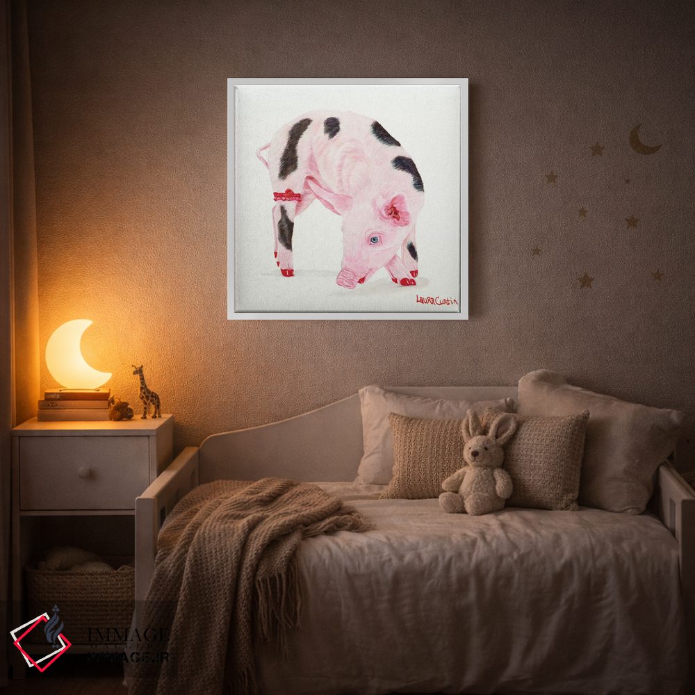 تابلو دکوراتیو خوک شقایقی اثر لورا کرتین - D4W