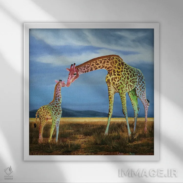 تابلو دکوراتیو رنگ عشق اثر لورا کرتین - نمای قابدار سفید